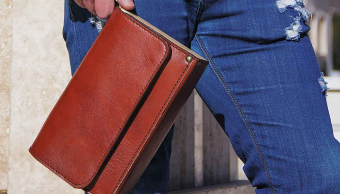 کیف پول چرم دستی